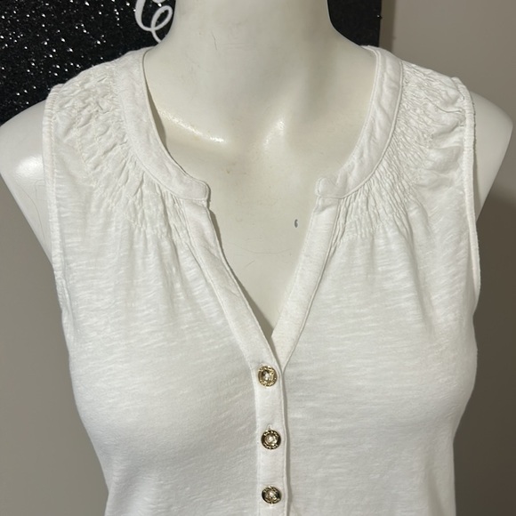 LILLY PULITZER White Essie Sleeveless Tank Top Sz XS - Picture 3 of 10